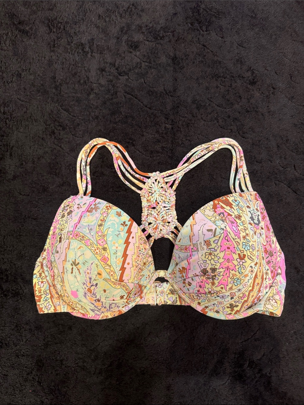 Victoria's Secret Paisley Bikini Top — Pink Multi
